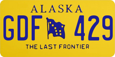 AK license plate GDF429