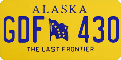 AK license plate GDF430
