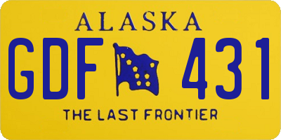 AK license plate GDF431