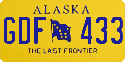 AK license plate GDF433