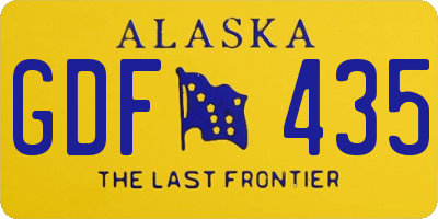 AK license plate GDF435
