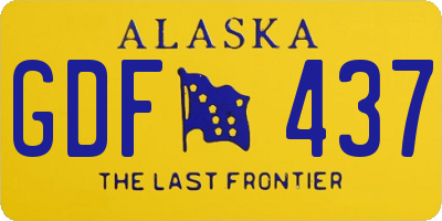 AK license plate GDF437