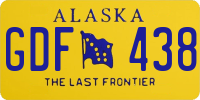AK license plate GDF438