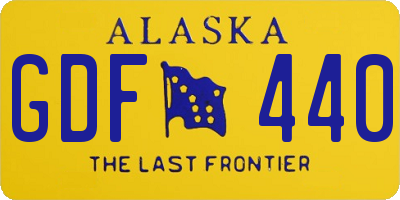 AK license plate GDF440