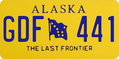 AK license plate GDF441
