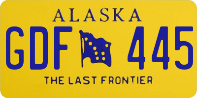 AK license plate GDF445