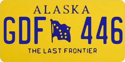AK license plate GDF446