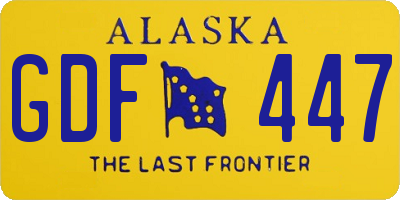 AK license plate GDF447