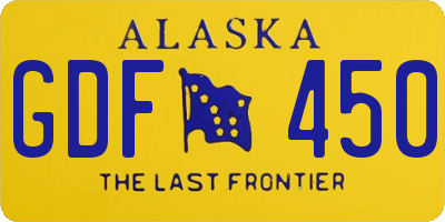 AK license plate GDF450