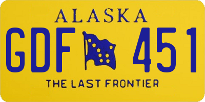 AK license plate GDF451