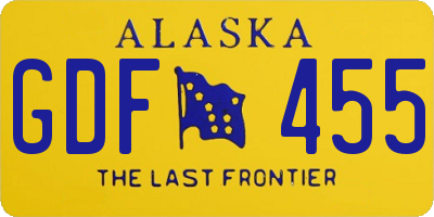 AK license plate GDF455