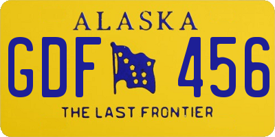 AK license plate GDF456