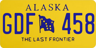 AK license plate GDF458