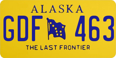 AK license plate GDF463