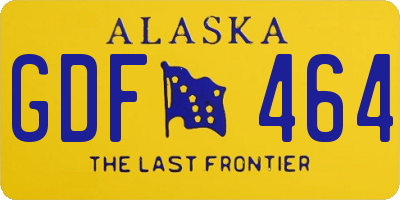 AK license plate GDF464