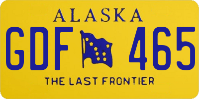 AK license plate GDF465