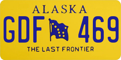 AK license plate GDF469