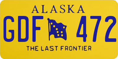 AK license plate GDF472
