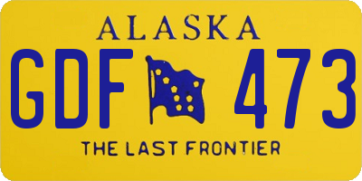 AK license plate GDF473