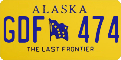 AK license plate GDF474
