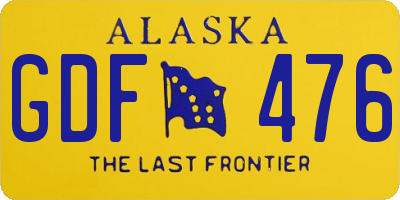 AK license plate GDF476