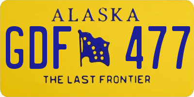 AK license plate GDF477