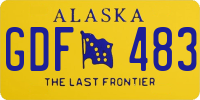 AK license plate GDF483