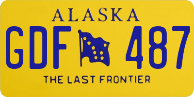 AK license plate GDF487