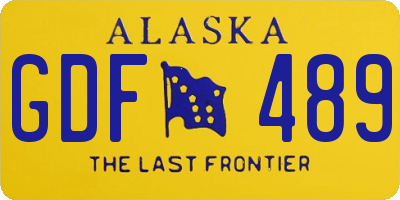 AK license plate GDF489