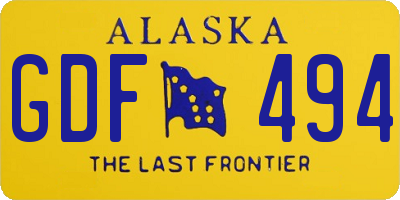 AK license plate GDF494