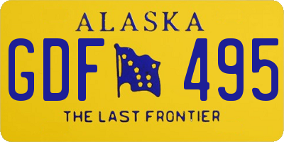 AK license plate GDF495
