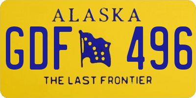 AK license plate GDF496