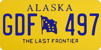 AK license plate GDF497