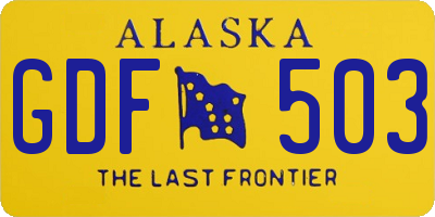 AK license plate GDF503