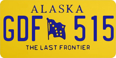 AK license plate GDF515