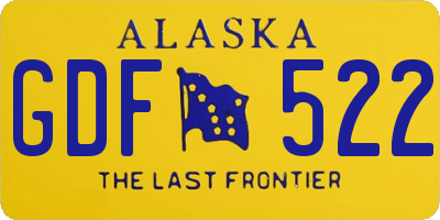 AK license plate GDF522