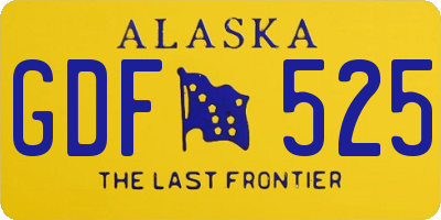AK license plate GDF525