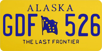 AK license plate GDF526