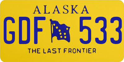 AK license plate GDF533