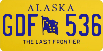 AK license plate GDF536