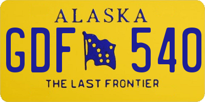 AK license plate GDF540