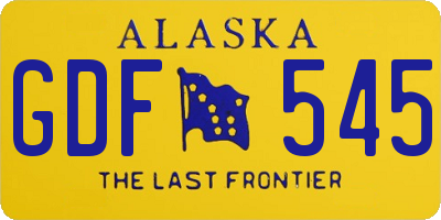 AK license plate GDF545