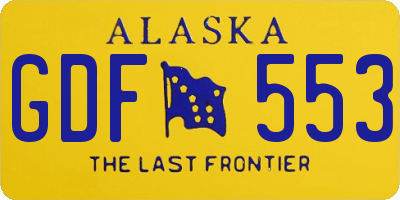 AK license plate GDF553