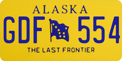 AK license plate GDF554