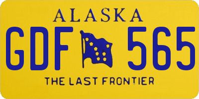 AK license plate GDF565
