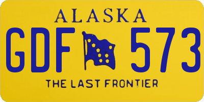 AK license plate GDF573