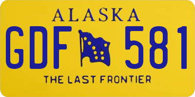 AK license plate GDF581
