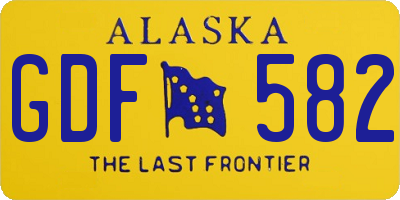AK license plate GDF582