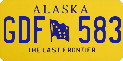 AK license plate GDF583