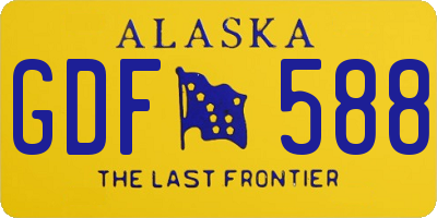 AK license plate GDF588